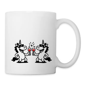 Einhorn Weinglas Party - Tasse - Weiß - Rechts