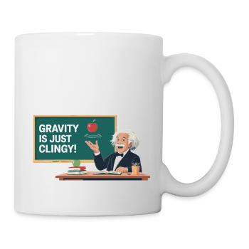 Fun physics design – Gravity is just clingy - Mug - white - Right