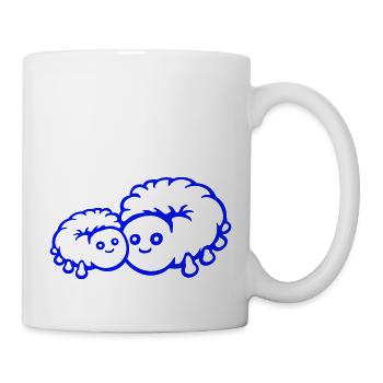 2 Chenille Maman Papa Enfant Famille Mère Père Mignon - Mug blanc - blanc - Droite