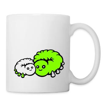 2 Chenille Maman Papa Enfant Famille Mère Père Mignon - Mug blanc - blanc - Droite