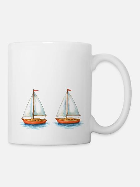 segelboote - Tasse - Weiß