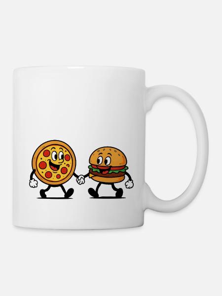 pizza burger - Tasse - Weiß