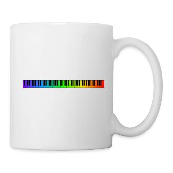 Regenbogen Klaviatur - Tasse - Weiß - Rechts