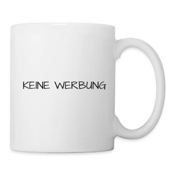 Keine Werbung – Briefkasten-Aufkleber Textdesign - Tasse - Weiß - Rechts