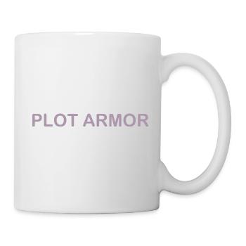 Lustige Sprüche über Plot Armor im Kino - Tasse - Weiß - Rechts