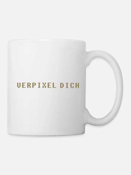 Verpixel Dich Gamer Nerd Gaming Minimalistisch - Tasse - Weiß