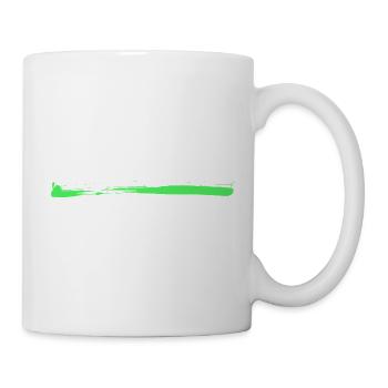 Grüner Tusche Streifen - Tasse - Weiß - Rechts