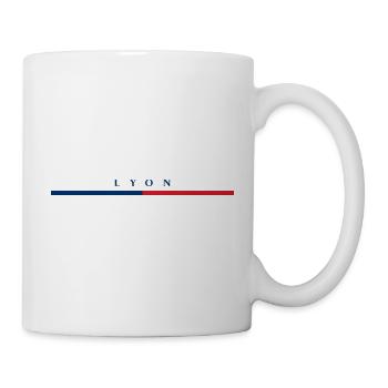 Lyon - Frankreich - France - Balken - Tricolore - Tasse - Weiß - Rechts