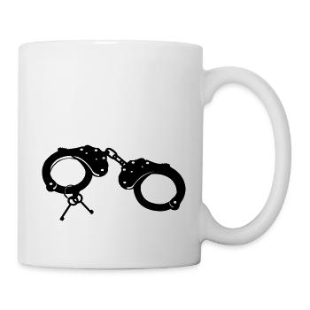 Handschellen - Junggesellenabschied - Tasse - Weiß - Rechts