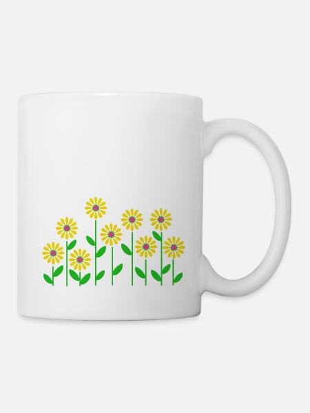 Blumenbeet (3c) - Tasse - Weiß