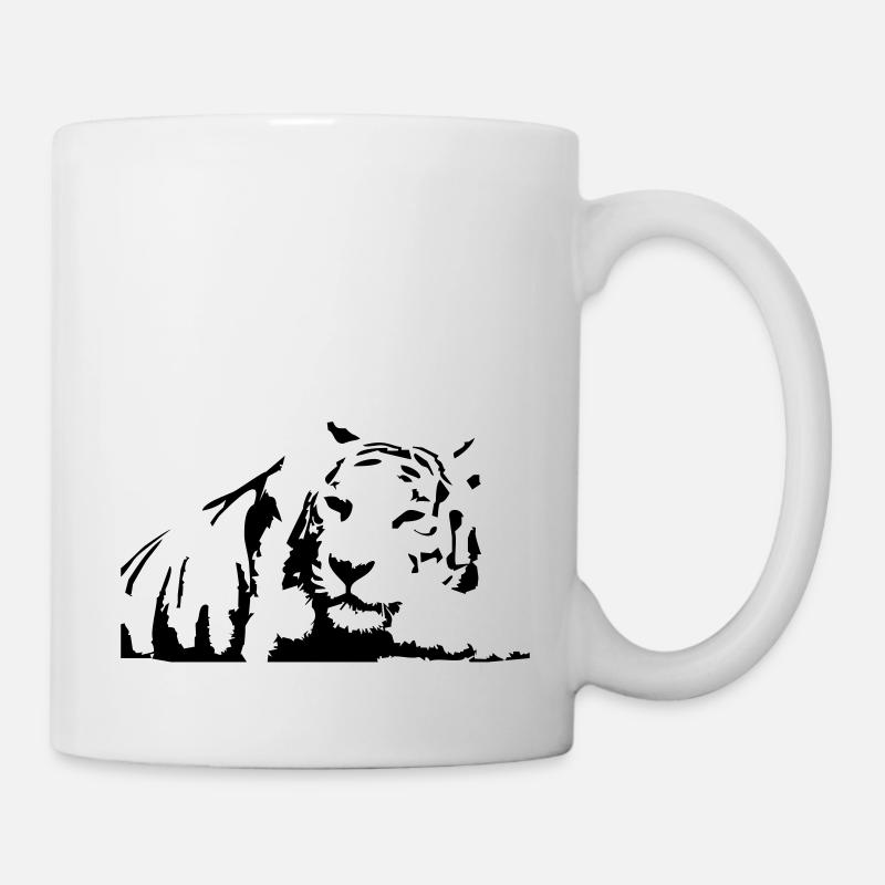Tiger, weißer Tiger - Tasse - Weiß