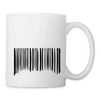 Barcode Strokes Lines Scribbled Barcode Scan - Mug - white - Right