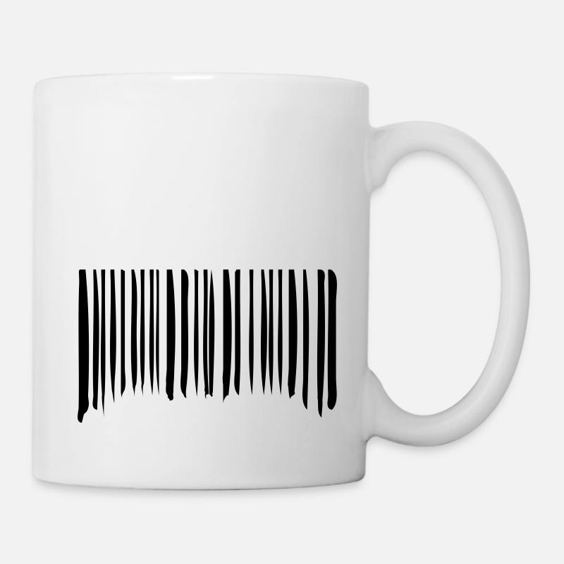 Barcode Striche Linien Gekritzelt Strichcode Scan - Tasse - Weiß