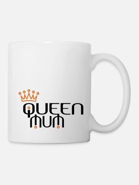 QUEEN MUM mit Krone - Tasse - Weiß