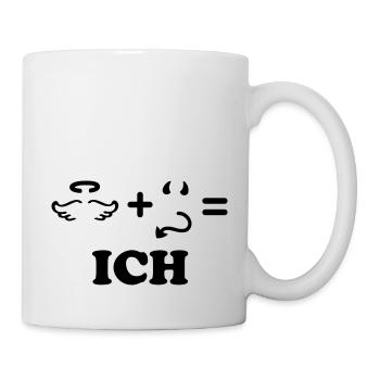 Engel + Teufel = ich - einfarbig - Tasse - Weiß - Rechts