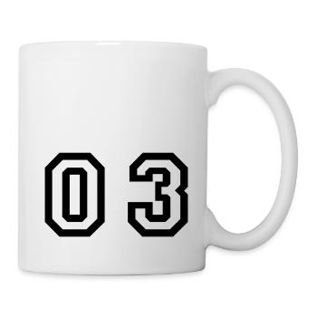 number - 03 - zero three - Mug - white - Right