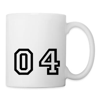 Nummer - 04 - Null vier - Tasse - Weiß - Rechts