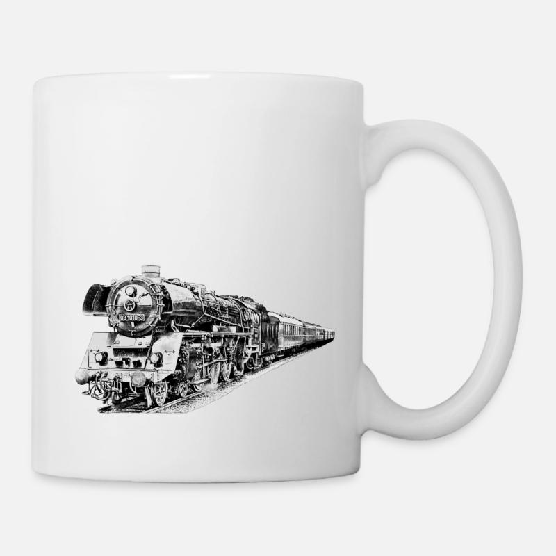 Dampflokomotive - Tasse - Weiß