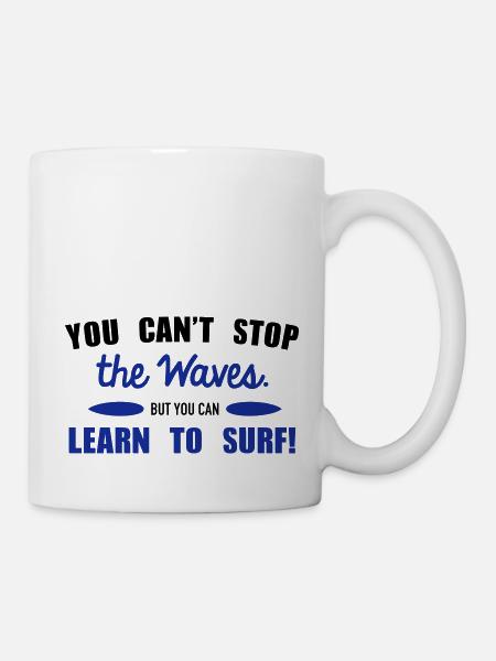 Learn to surf - Mug - white