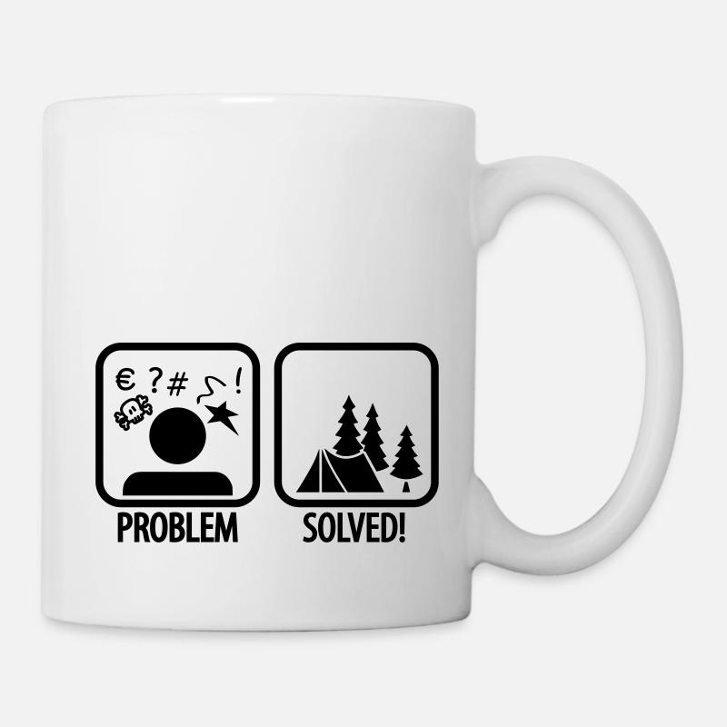 problem solved - camping - Tasse - Weiß