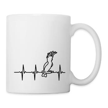 My heart beats for parrots - Mug - white - Right