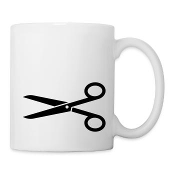 Schere - Tasse - Weiß - Rechts