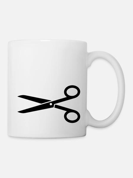 Schere - Tasse - Weiß