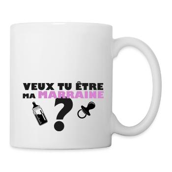 veut tu etre ma marraine - Mug blanc - blanc - Droite