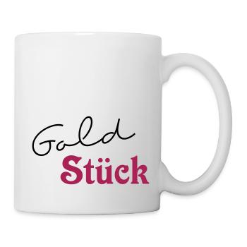 Gold Stück - Tasse - Weiß - Rechts