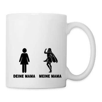deine Mama - meine Mama - Tasse - Weiß - Rechts