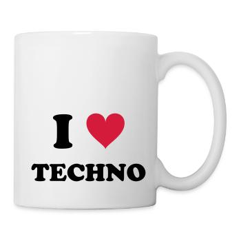 I LOVE TECHNO - Tasse - Weiß - Rechts