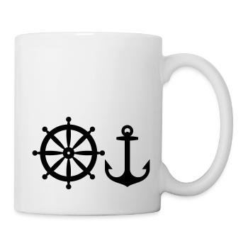 Anker und Steuerrad - Tasse - Weiß - Rechts