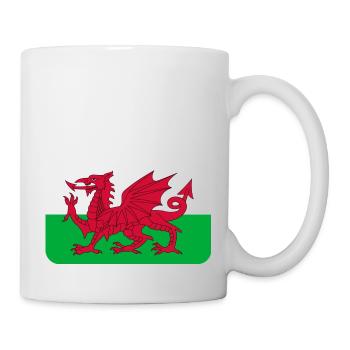 WALES FLAG round corner 400 dpi - Tasse - Weiß - Rechts