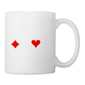 symboles de cartes - Karo Croix Coeur Spades - Mug blanc - blanc - Droite