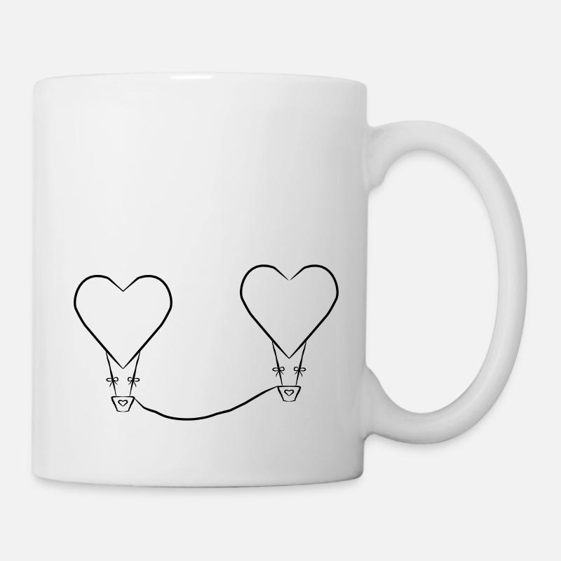 Ballon mit Herzen - Tasse - Weiß