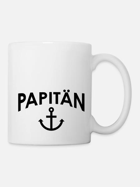 Papitän gerade - Tasse - Weiß