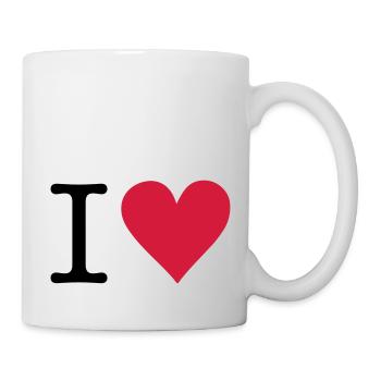 I Heart - American Typewriter Font - Tasse - Weiß - Rechts