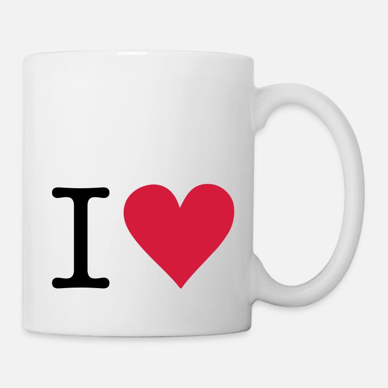 I Heart - American Typewriter Font - Mug blanc - blanc