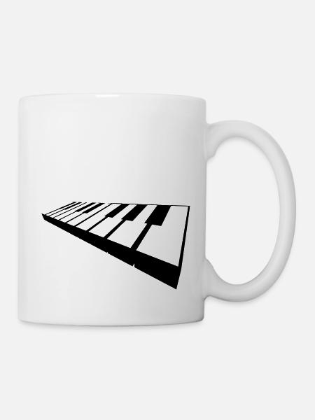 Klavier-Tasten - Tasse - Weiß