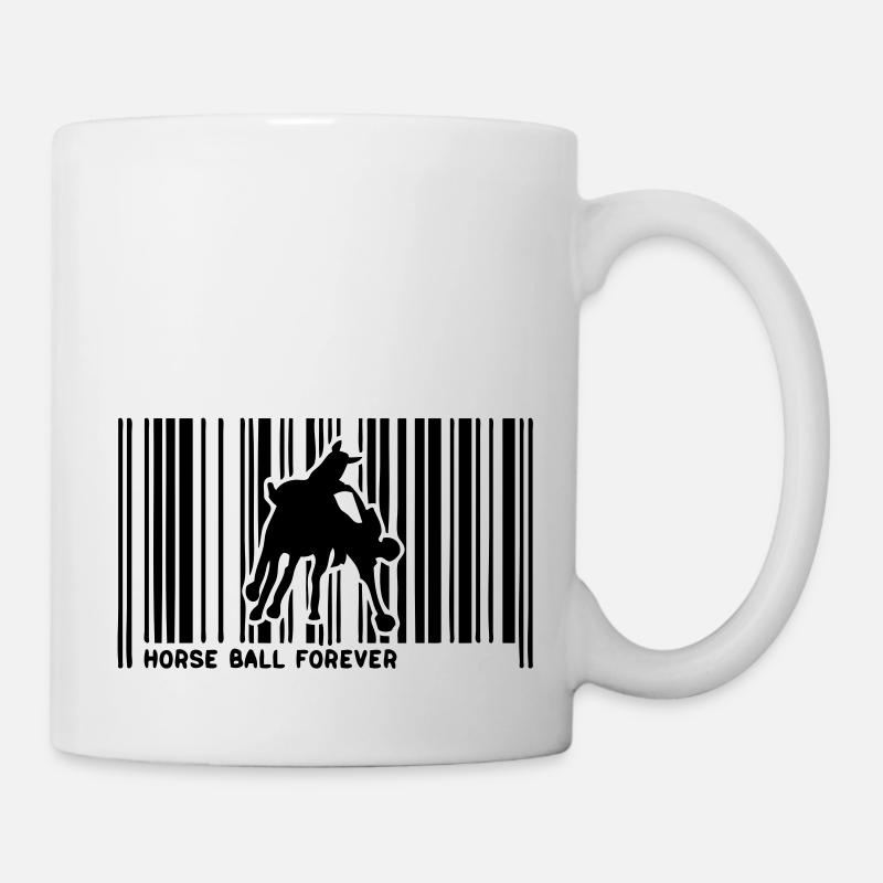 code barre horse ball cheval cavalier1 - Mug blanc - blanc