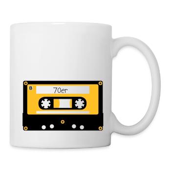 Kassette 70er - Tasse - Weiß - Rechts