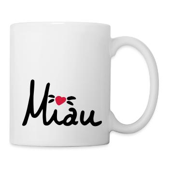 Miau sweet lettering with heart, cat, gift - Mug - white - Right