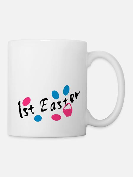 1. Ostern Ostereier txt - Tasse - Weiß