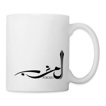 Marokko Shirt in Arabischer Kalligraphie Schrift - Tasse - Weiß - Rechts