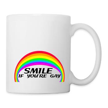 Smile if you're gay - Tasse - Weiß - Rechts