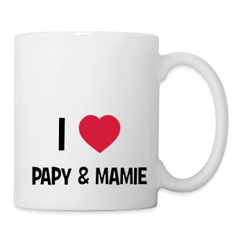 I Love Papy & Mamie - Mug blanc - blanc - Droite
