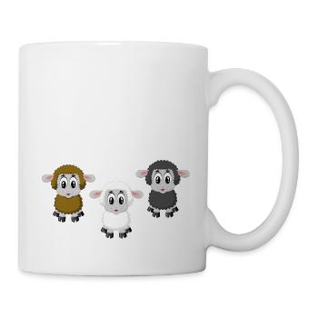 cute lambs in brown, white and black - Mug - white - Right