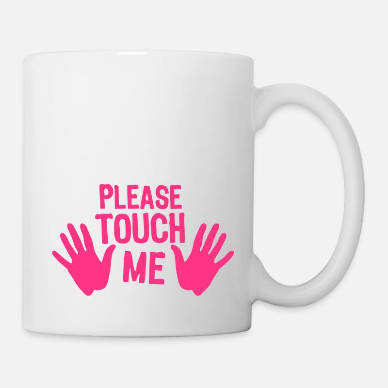 please touch me main hand touche moi - Mug blanc - blanc