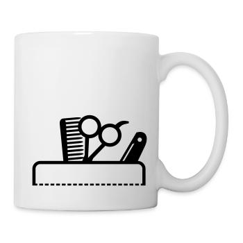 Kamm & Schere in der Tasche / barber tools in a - Mug - white - Right
