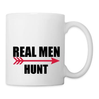 2 vrais hommes chassent - Mug blanc - blanc - Droite